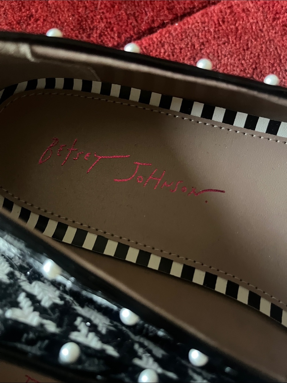 BETSEY JOHNSON Mariam Plaid And Rhinestone Embellished Loafer - Picture 4 of 10